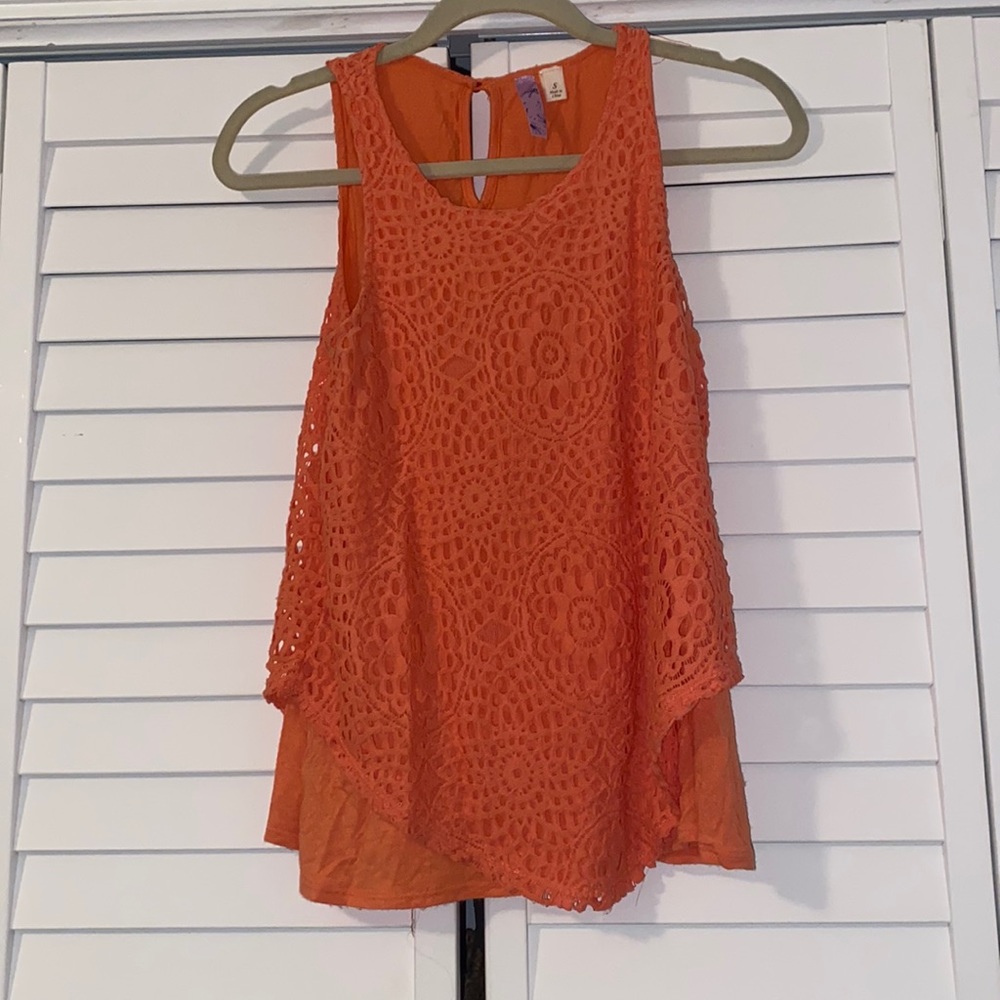 Coral lace shirt